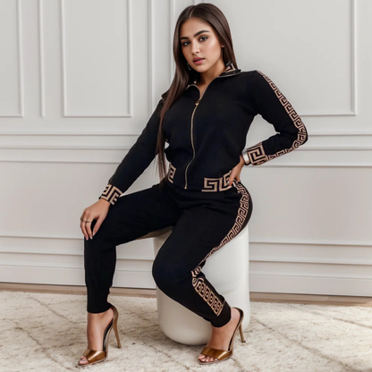 Completo Tuta Casual con Motivo Greco Elegante