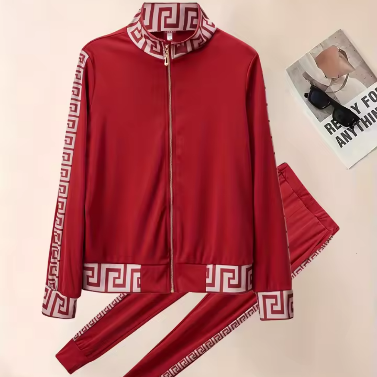Completo Tuta Casual con Motivo Greco Elegante
