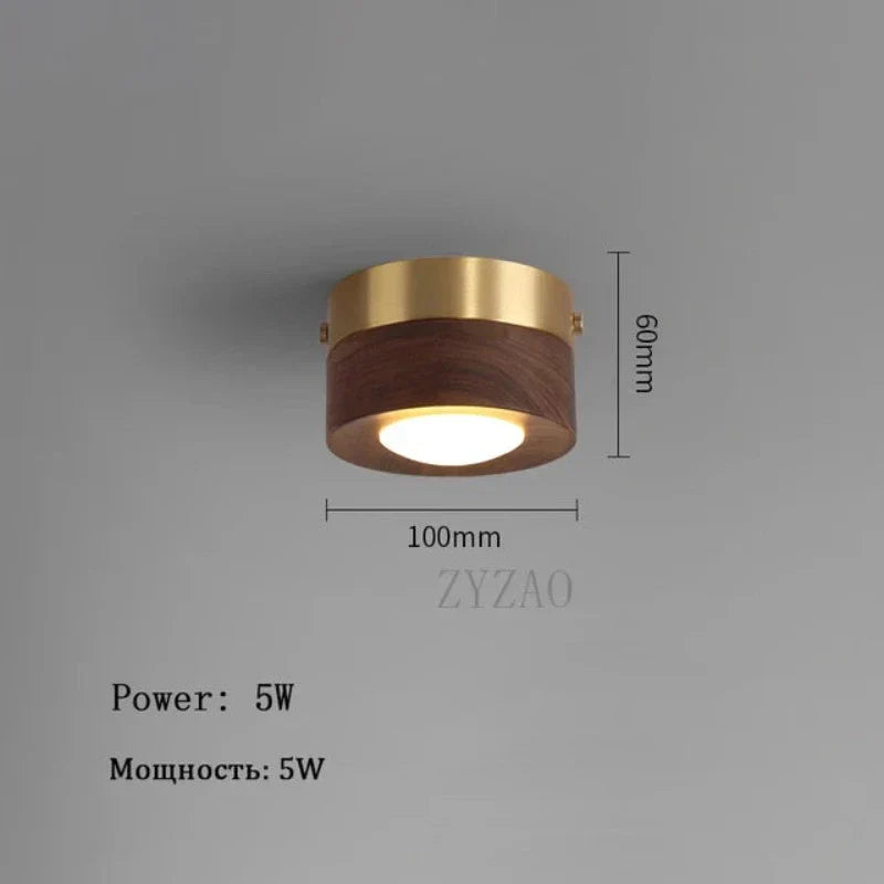 Lampada da soffitto in legno chic con LED intenso
