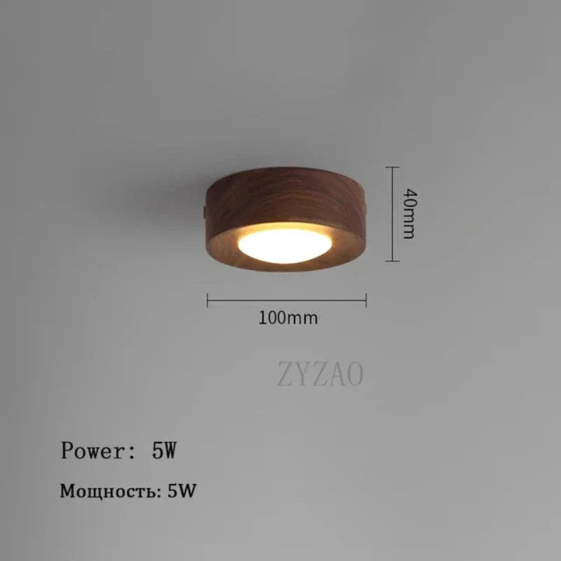 Lampada da soffitto in legno chic con LED intenso