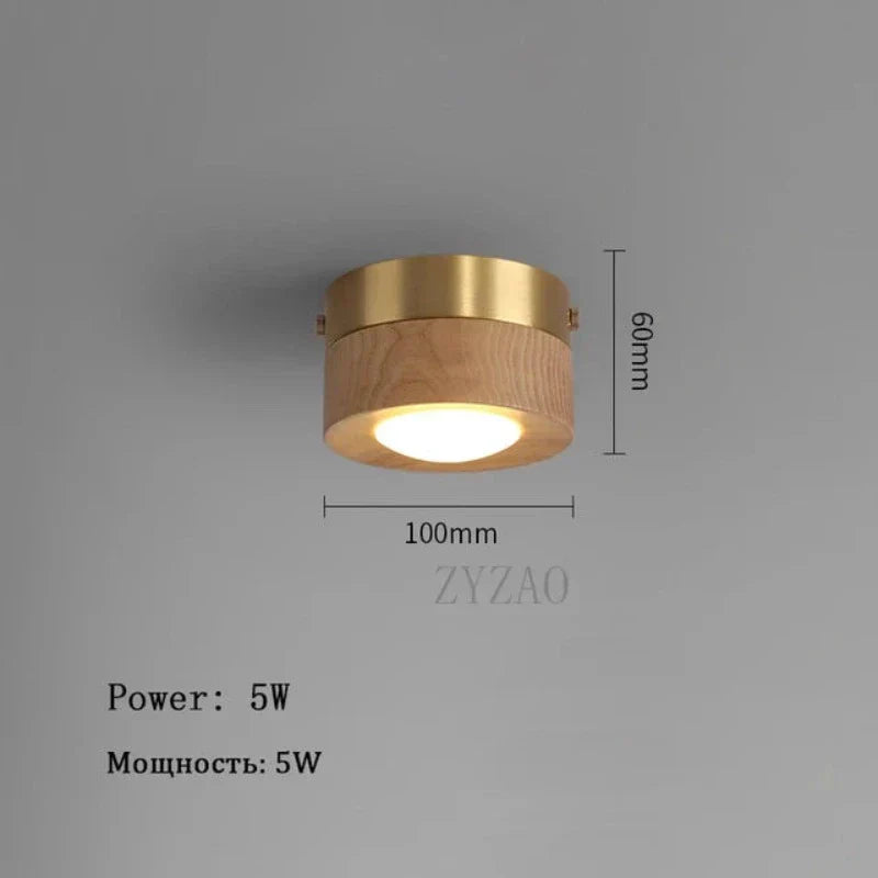 Lampada da soffitto in legno chic con LED intenso