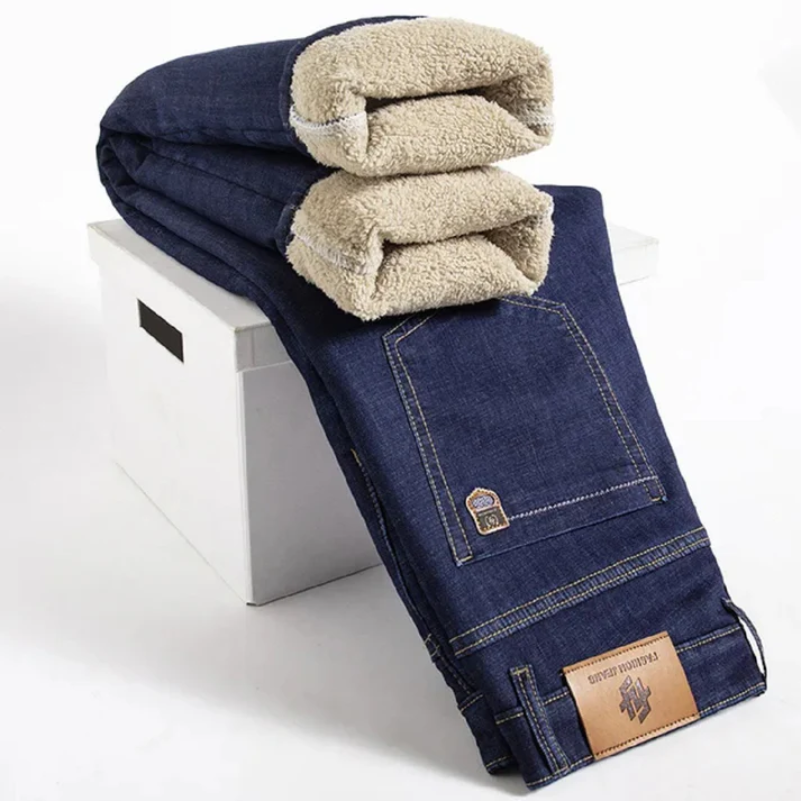 Jeans Uomo Invernali Foderati in Pile Caldi e Confortevoli