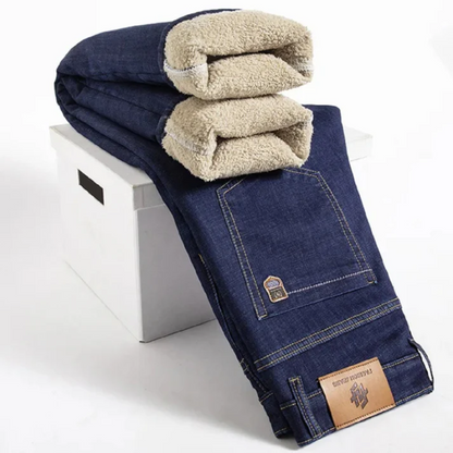 Jeans Uomo Invernali Foderati in Pile Caldi e Confortevoli