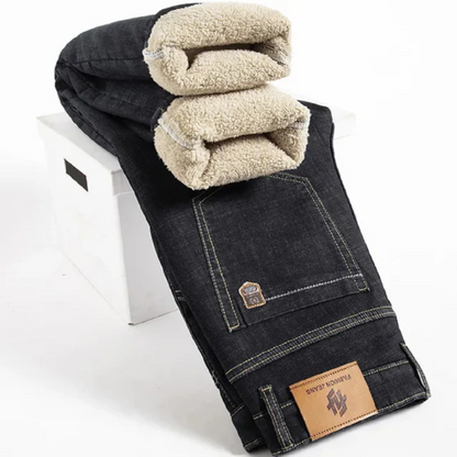 Jeans Uomo Invernali Foderati in Pile Caldi e Confortevoli