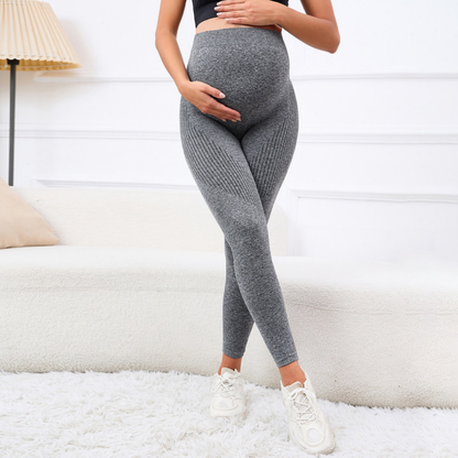Leggings Premaman Elasticizzati con Supporto Addominale ed Effetto Snellente
