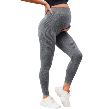 Leggings Premaman Elasticizzati con Supporto Addominale ed Effetto Snellente