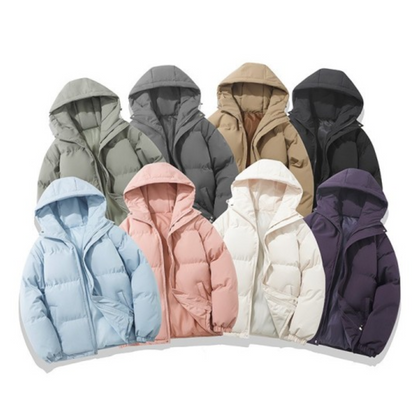 Cappotto Invernale Unisex Foderato in Cotone con Cappuccio Rimovibile