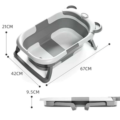 Marcherelle™ – Baignoire Bébé Pliable avec Matelas Ergonomique, 0–24 Mois