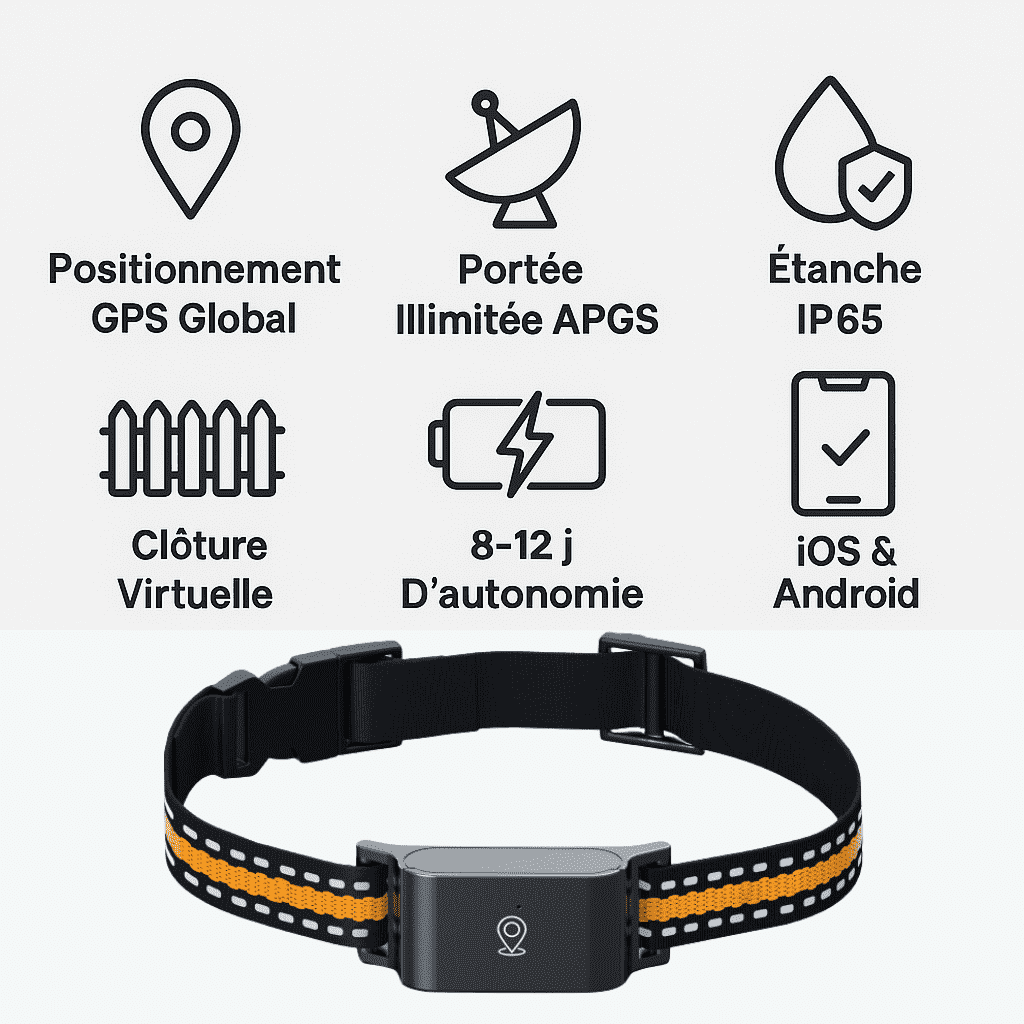 Marcherelle™ – Collier GPS Chat Sans Abonnement avec Suivi Précis, Portée Illimitée