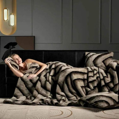 Marcherelle™ – Couverture en Fausse Fourrure de Lapin Luxueuse et Douce