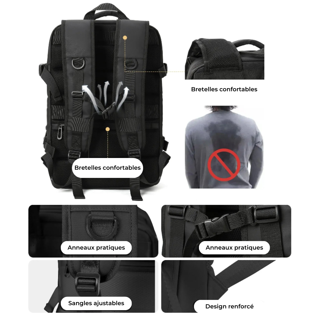 Marcherelle™ – Sac à Dos Unisex Imperméable 40L, Idéal en Voyage