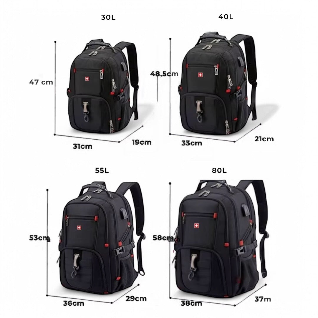 Marcherelle™ – Sac à Dos Voyage Unisex 35L Imperméable, Compartiment PC