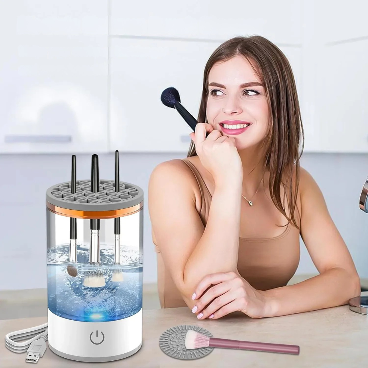Pulitore a Ultrasuoni per Pennelli da Trucco