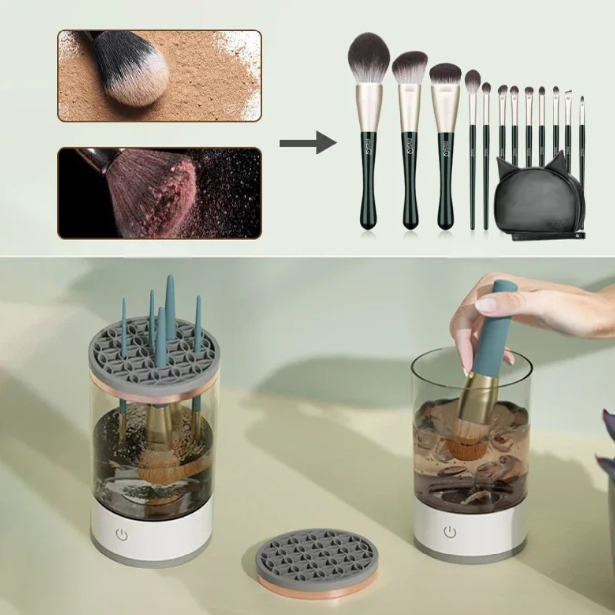 Pulitore a Ultrasuoni per Pennelli da Trucco