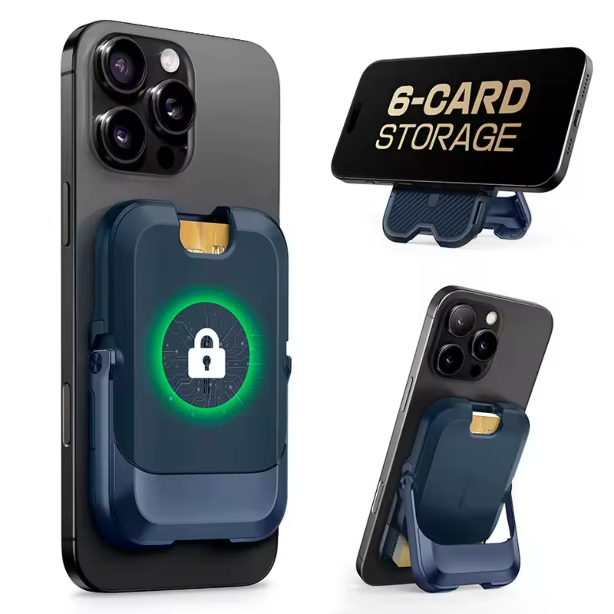 Portafoglio Magnetico per iPhone con 6 Scomparti per Carte