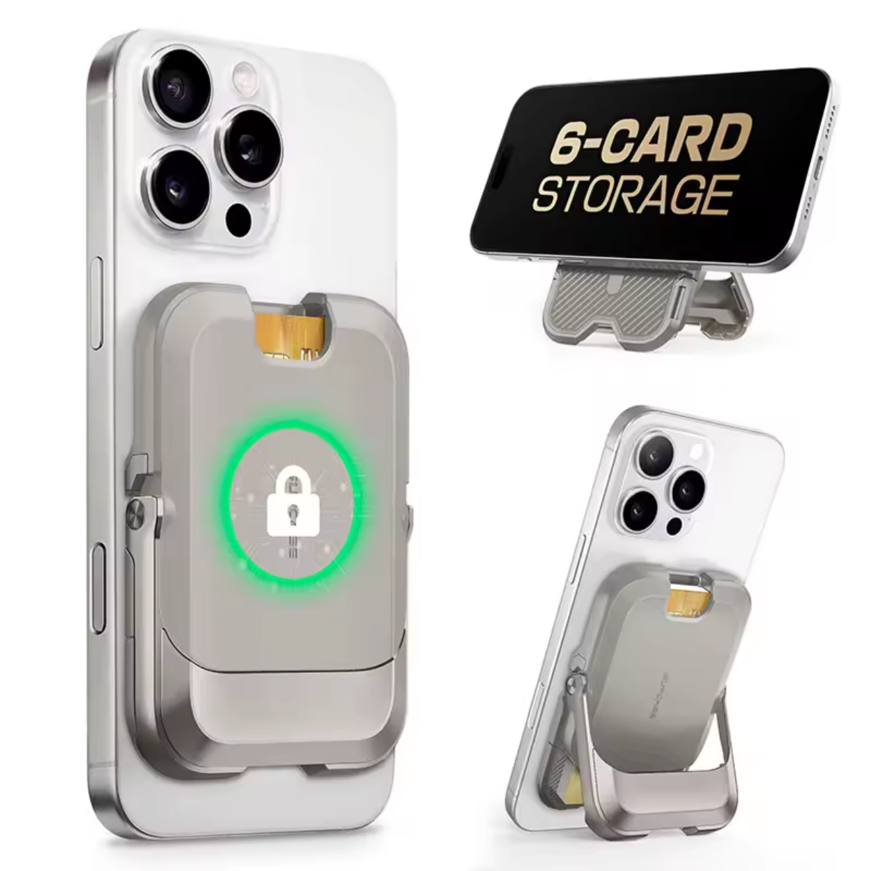 Portafoglio Magnetico per iPhone con 6 Scomparti per Carte