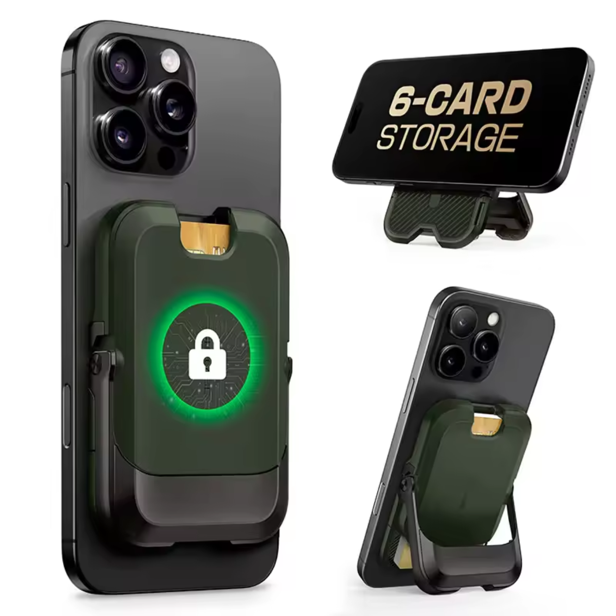Portafoglio Magnetico per iPhone con 6 Scomparti per Carte