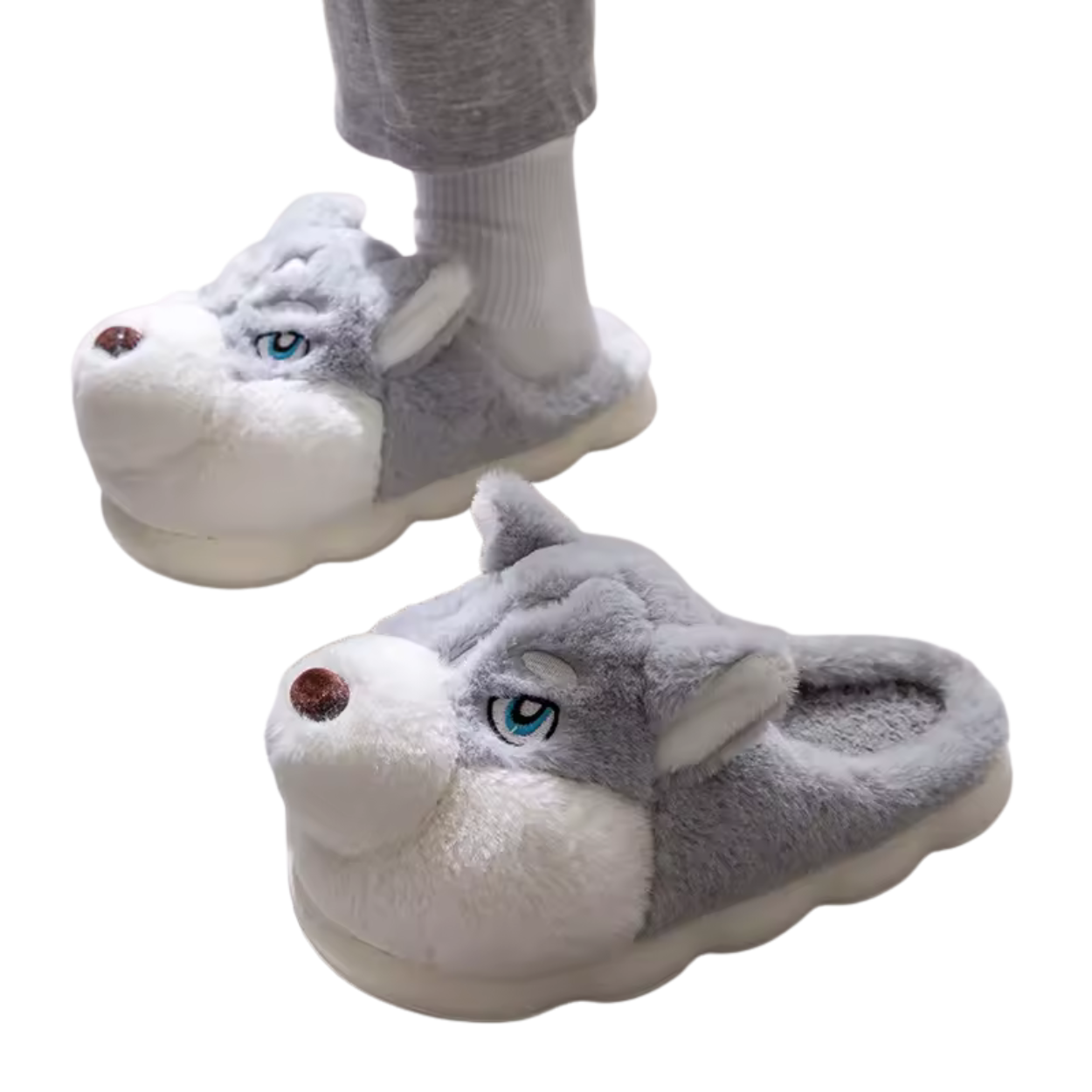 Pantofole Morbide e Confortevoli a Forma di Cane in Peluche