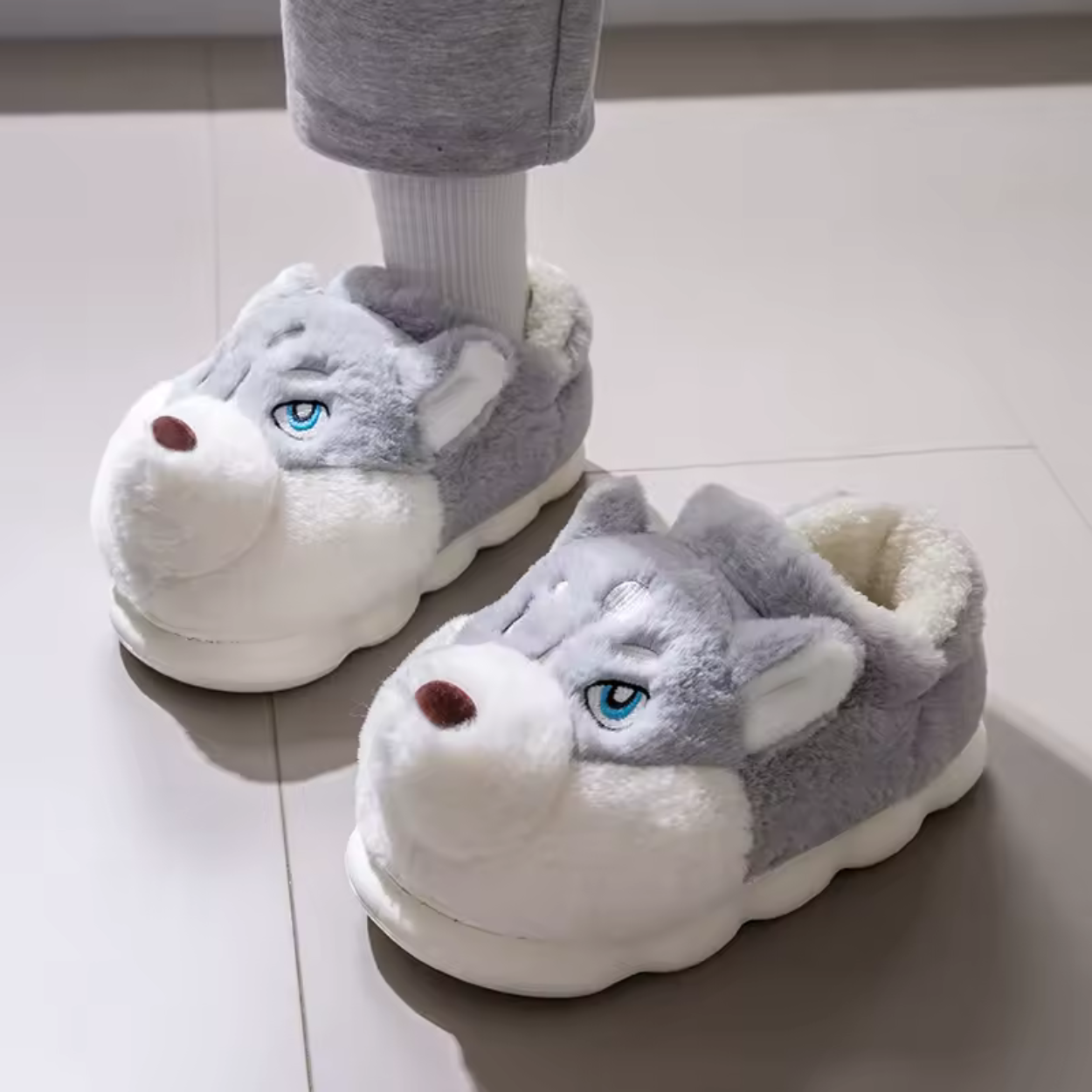 Pantofole Morbide e Confortevoli a Forma di Cane in Peluche