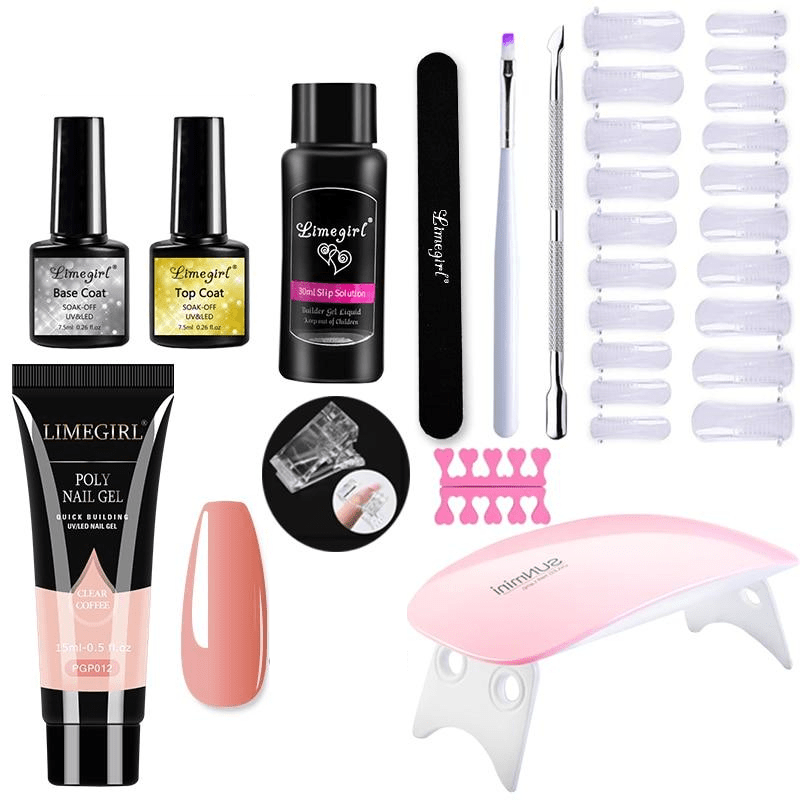 Kit completo per allungamento unghie con lampada UV per manicure a casa