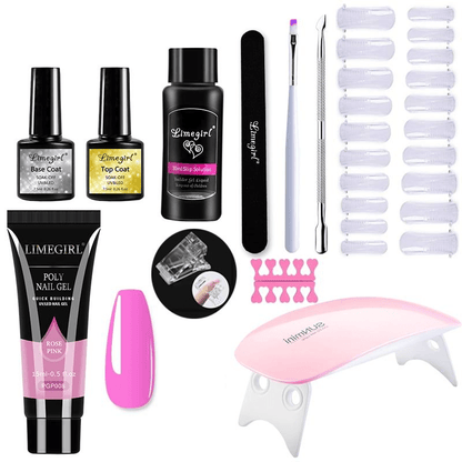 Kit completo per allungamento unghie con lampada UV per manicure a casa