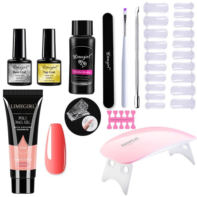 Kit completo per allungamento unghie con lampada UV per manicure a casa
