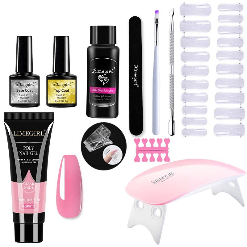 Kit completo per allungamento unghie con lampada UV per manicure a casa