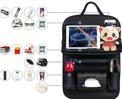 Supporto Seggiolino Auto con Vassoio Pieghevole in Pelle