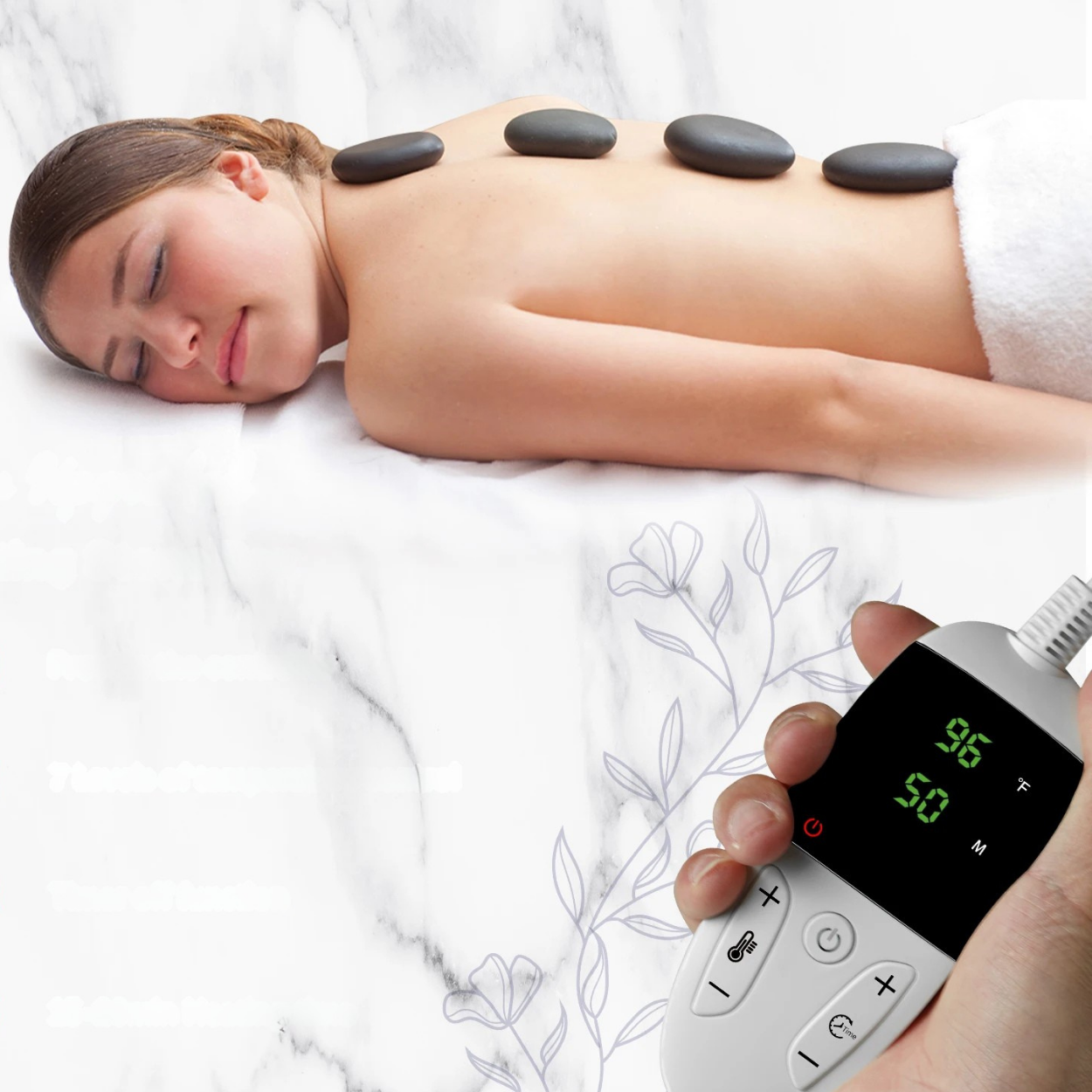 Pietra Riscaldante in Basalto con Riscaldamento Integrato per Massaggi