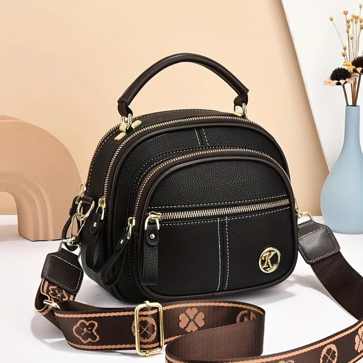 Borsa a Mano Elegante da Donna in Pelle con Tracolla