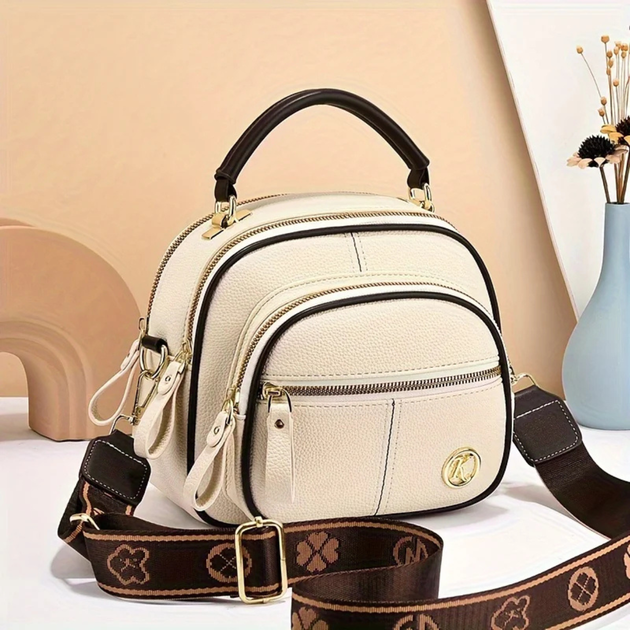 Borsa a Mano Elegante da Donna in Pelle con Tracolla