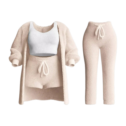 Completo Tuta Donna: Maglione, Reggiseno Sportivo, Pantaloni e Cardigan