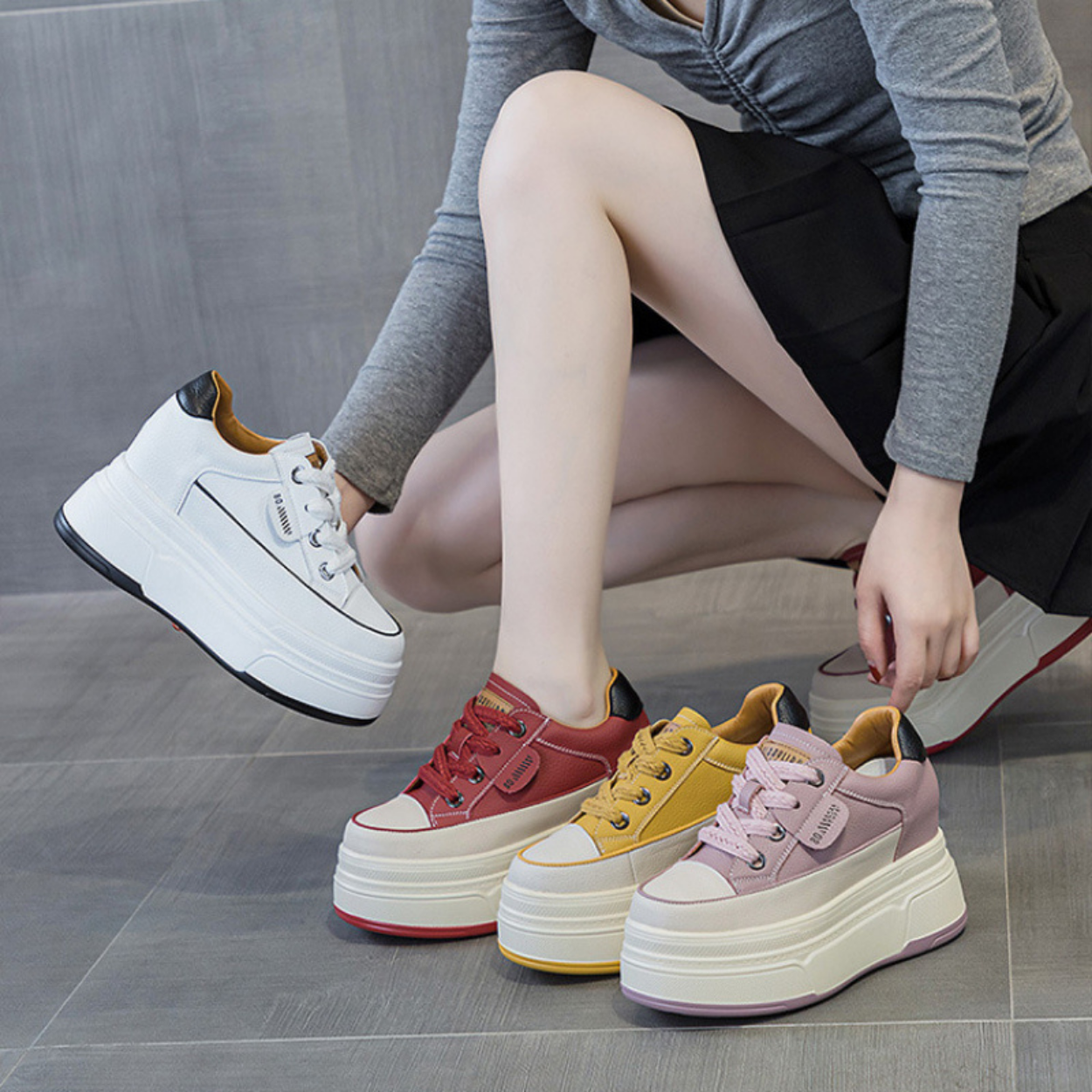 Scarpe con Zeppa Rialzata 9 cm per Donna Moderna