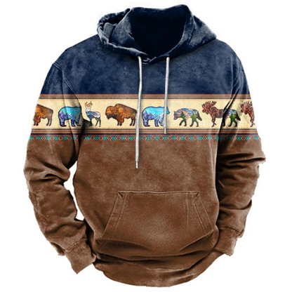 Felpa con Cappuccio Streetwear Stampata Colorata e Confortevole