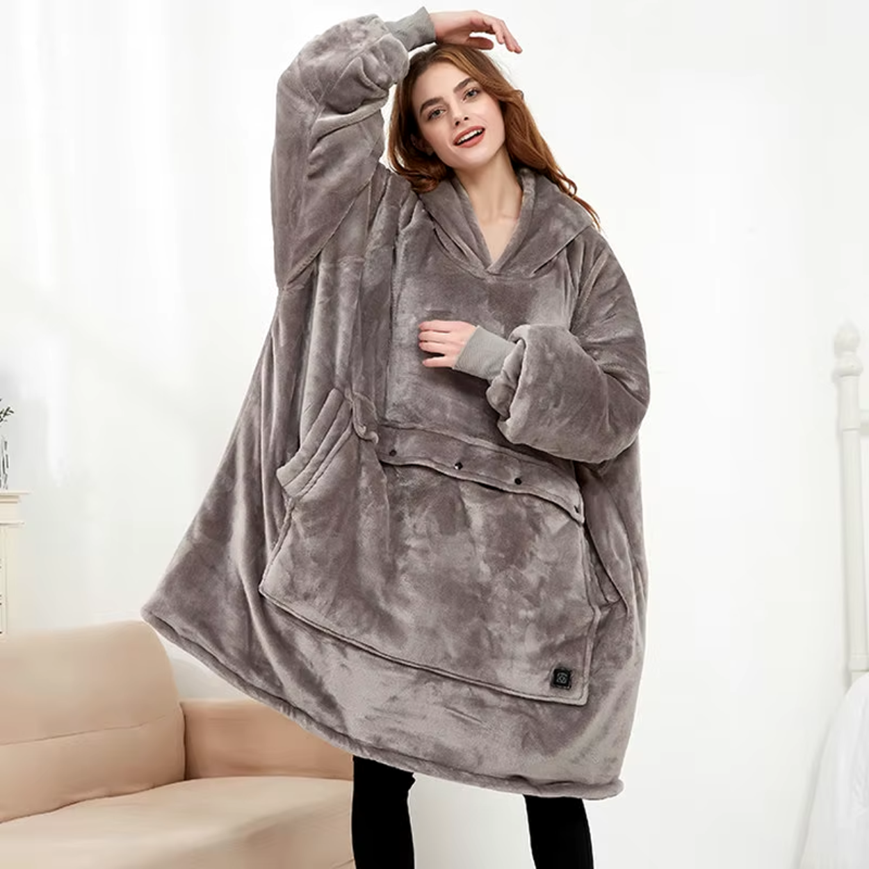 Felpa con Cappuccio Elettrica Riscaldante con Riscaldamento USB