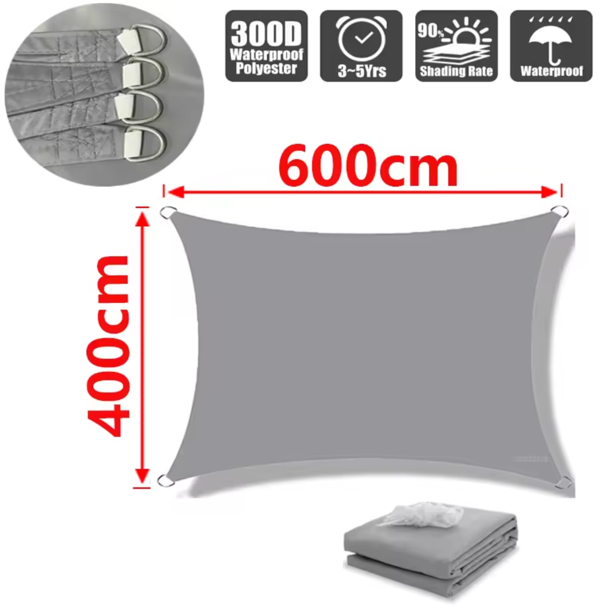 Velo Ombreggiante Resistente all'Acqua in Poliestere Leggero