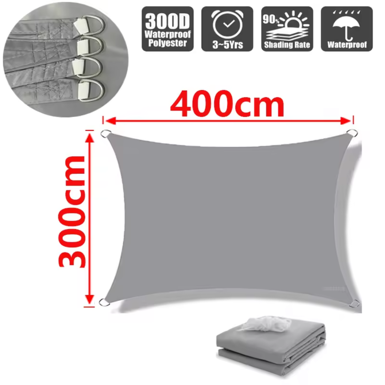 Velo Ombreggiante Resistente all'Acqua in Poliestere Leggero