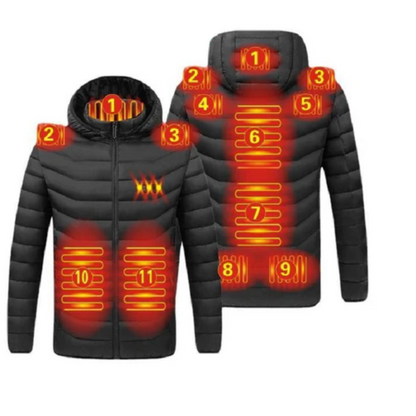 Giacca Riscaldante Elettrica 11 Zone di Calore Regolabile