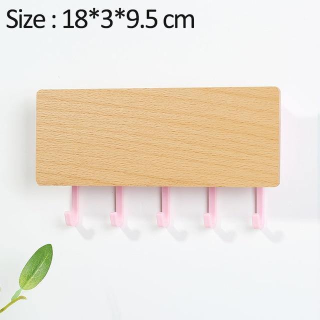 Portachiavi in legno incantevole con ganci colorati