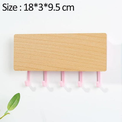Portachiavi in legno incantevole con ganci colorati