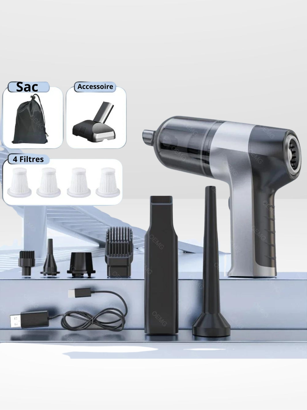 Aspirapolvere Auto Senza Fili Potente e Leggero