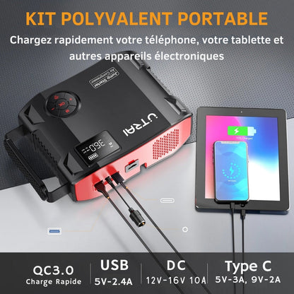 Gonfiatore Pneumatici 4 in 1 Compatto e Pratico