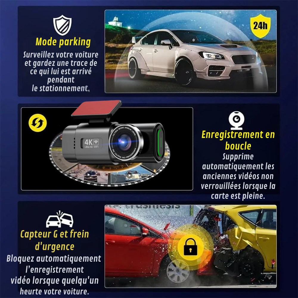 Telecamera Auto 4K Full HD con Registrazione Continua