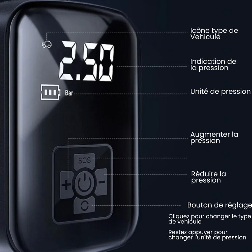 Compressore d'Aria Portatile Ricaricabile senza Fili