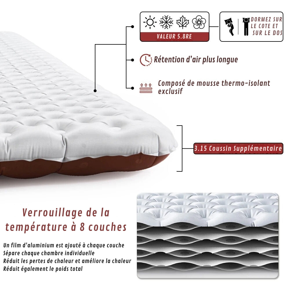 Materasso per Tenda da Tetto Confortevole con Copertura Reversibile