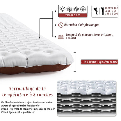 Materasso per Tenda da Tetto Confortevole con Copertura Reversibile