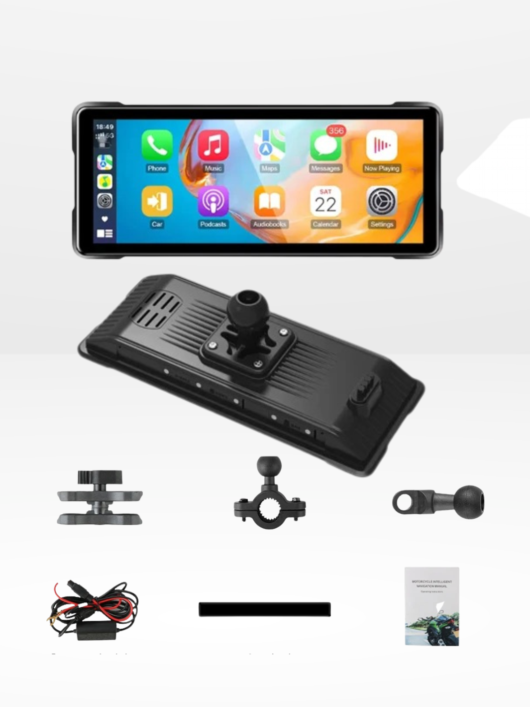 Schermo GPS Moto Impermeabile e Universale per CarPlay