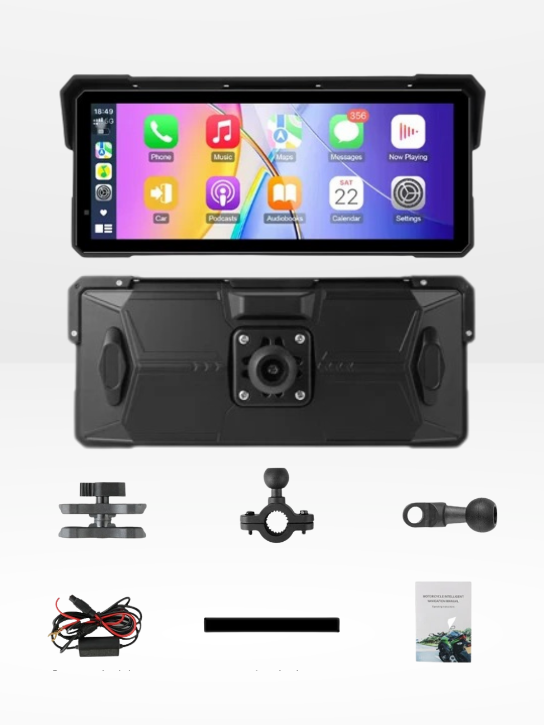 Schermo GPS Moto Impermeabile e Universale per CarPlay