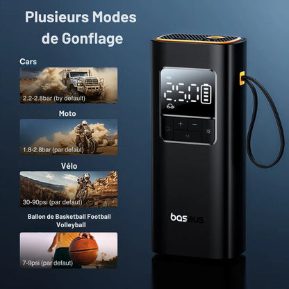 Gonfiatore pneumatici portatile e senza fili per auto