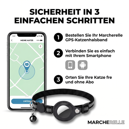 Macherelle™ – Collare GPS per Gatto Senza Abbonamento | Compatibile con iOS e Android